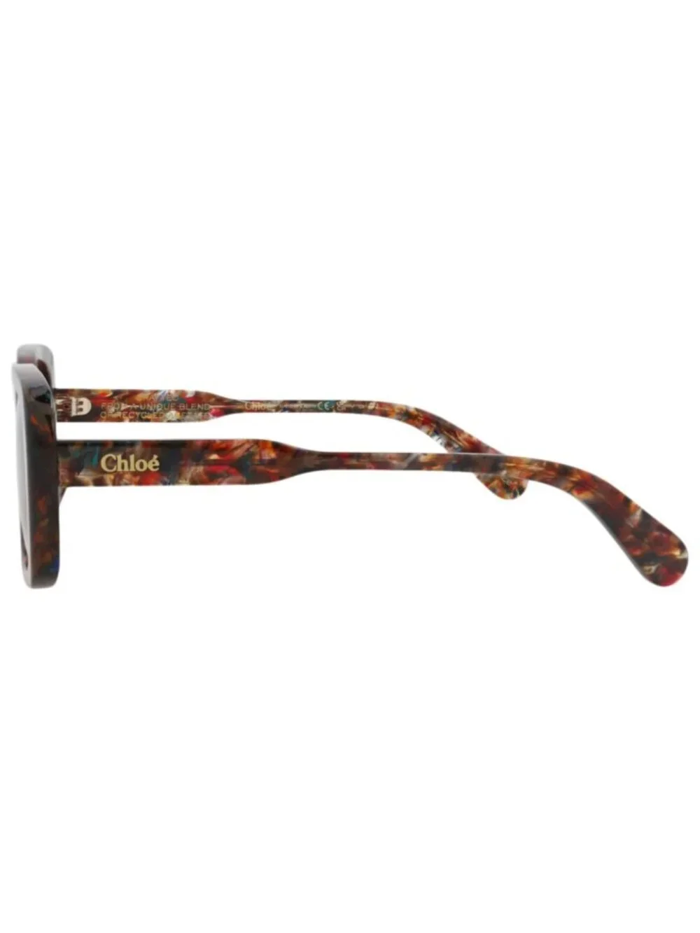 New Chloé Women's Sunglasses Square Rectangle Recycled Acetate Frame Havana